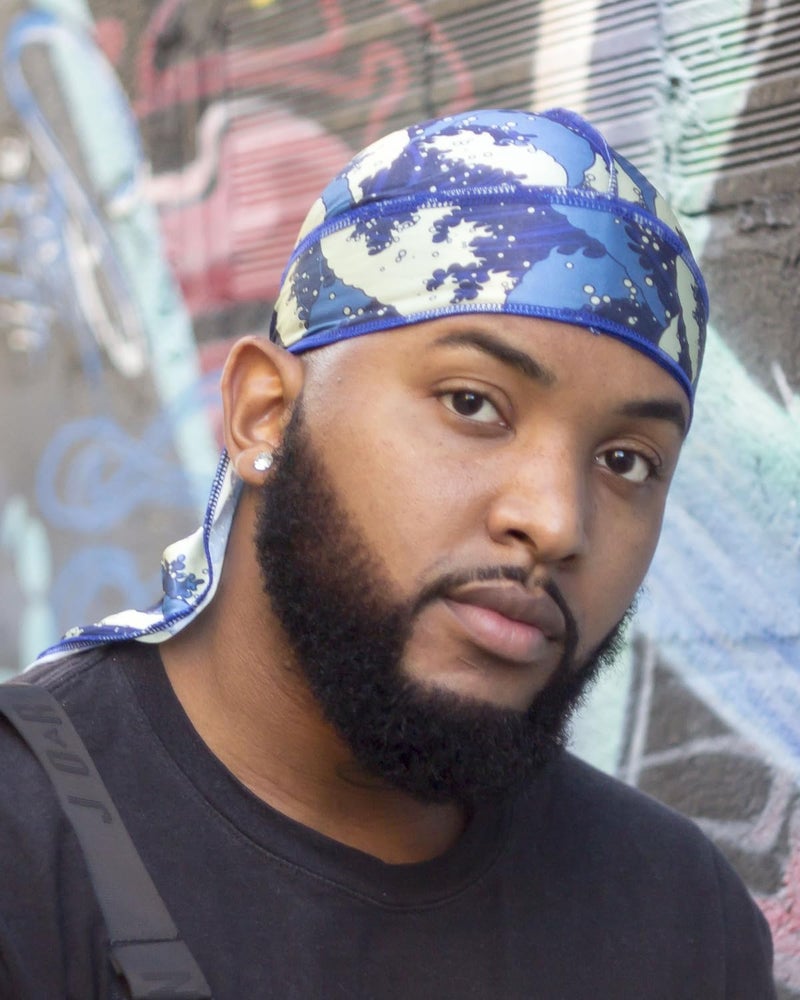 ForceWave 4 قطع دوراج حريري للرجال 360 ويفز، دوراج مصمم، قبعة ويف واحدة (أزرق ويف أزرق أسود أحمر) - Image 3